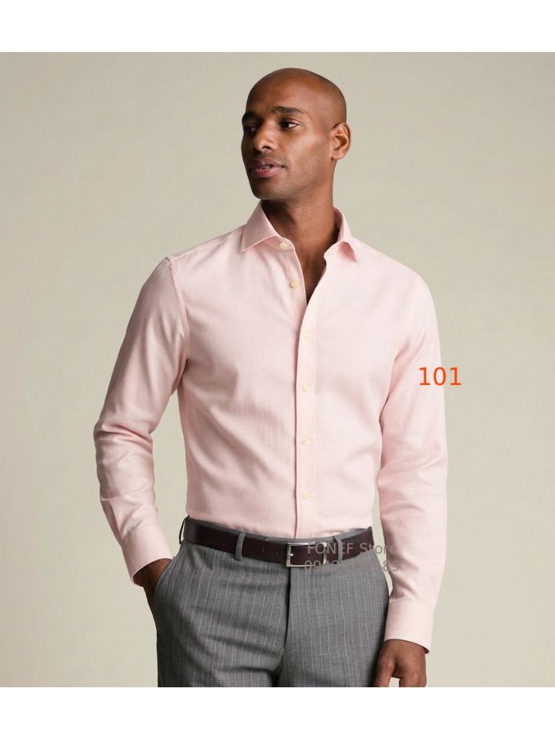 Áo Sơ mi dài tay CTW Hồng kẻ nhỏ