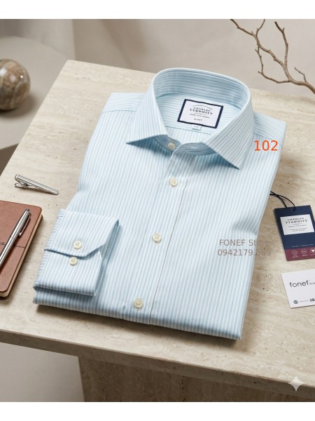 Áo Sơ mi dài tay CTW Xanh lá sọc