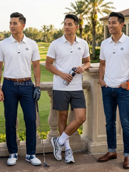 Áo Polo Golf Thể thao PGA Họa tiết