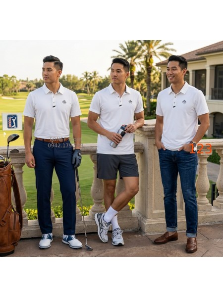 Áo Polo Golf Thể thao PGA Họa tiết