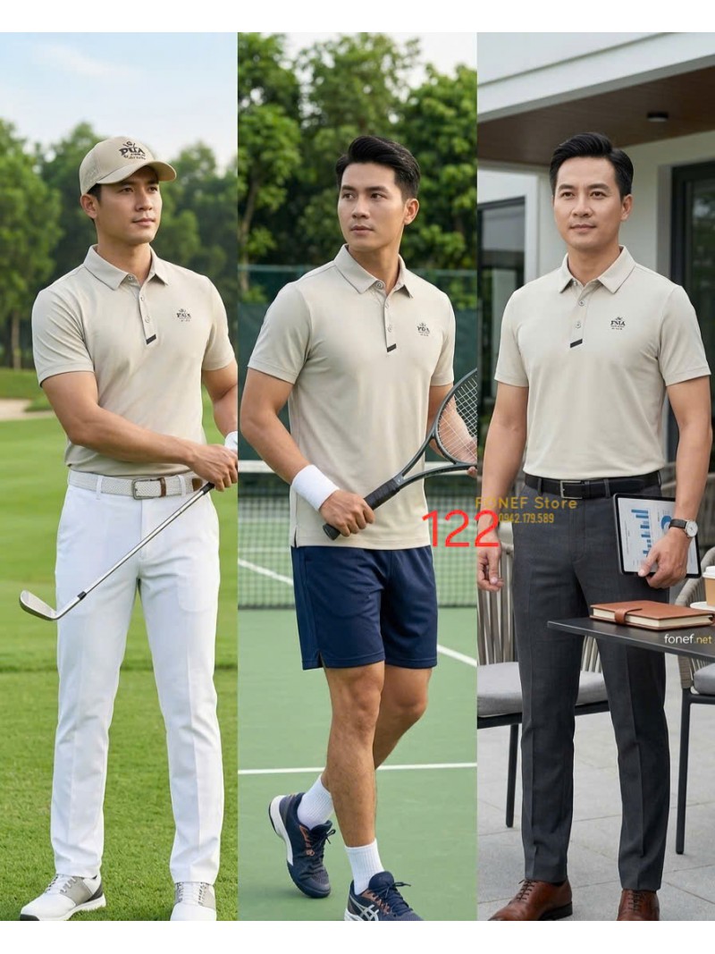 Áo Polo Golf Thể thao PGA Be