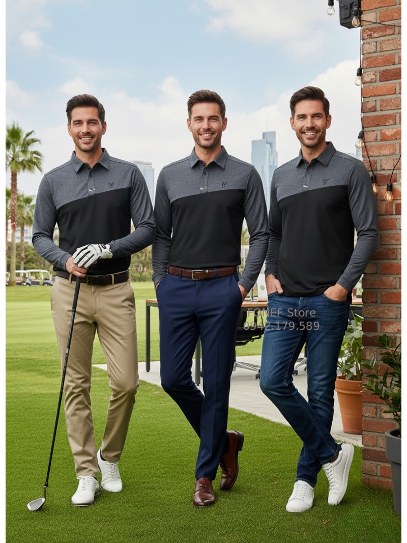 Áo thu đông Golf cao cấp VLV Xám