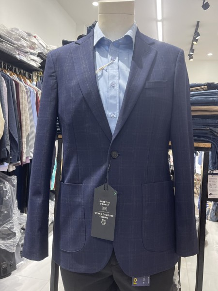 Áo Blazer NEX Navy kẻ chìm