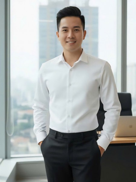 Áo Sơ mi Dài tay Cao cấp F1D Trắng Kẻ