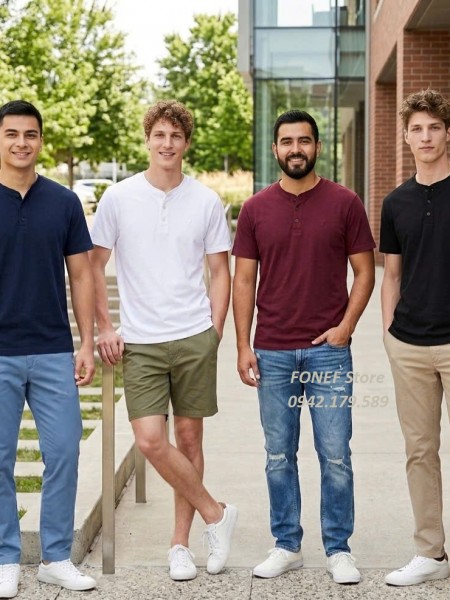 Áo Phông AME Cổ Henley