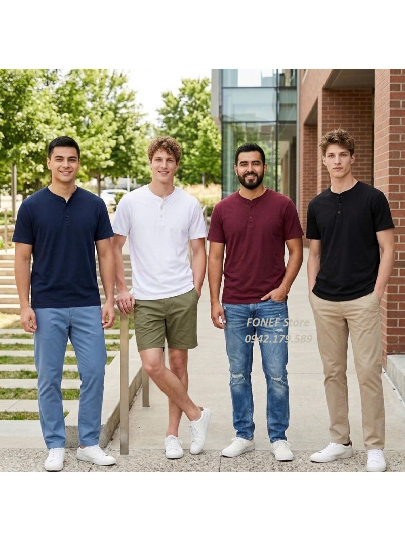 Áo Phông AME Cổ Henley